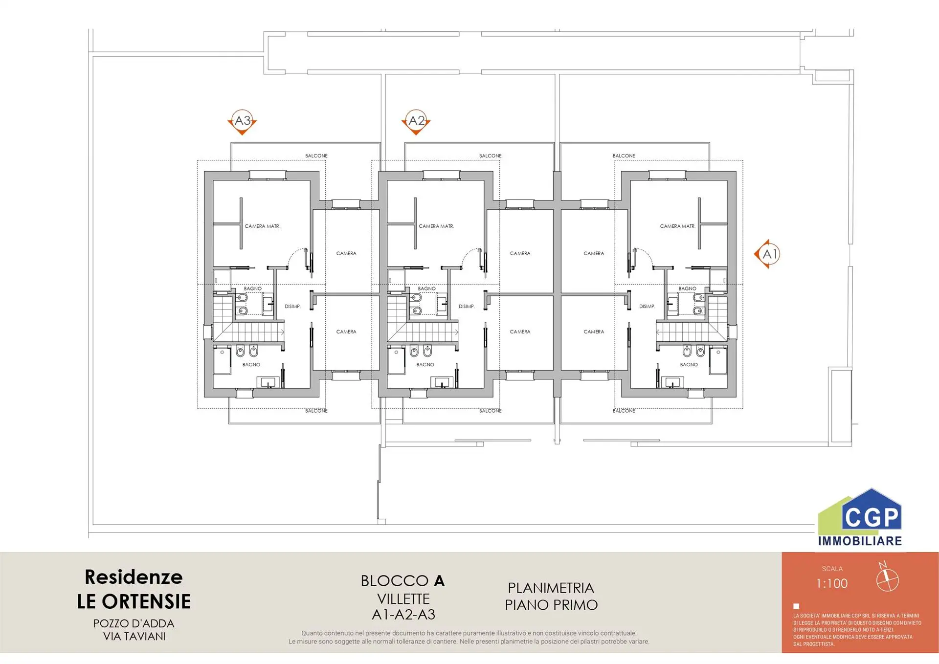 In vendita – Villa trifamiliare di nuova costruzione in “Residenza Le Ortensie” – Eu. 360.000