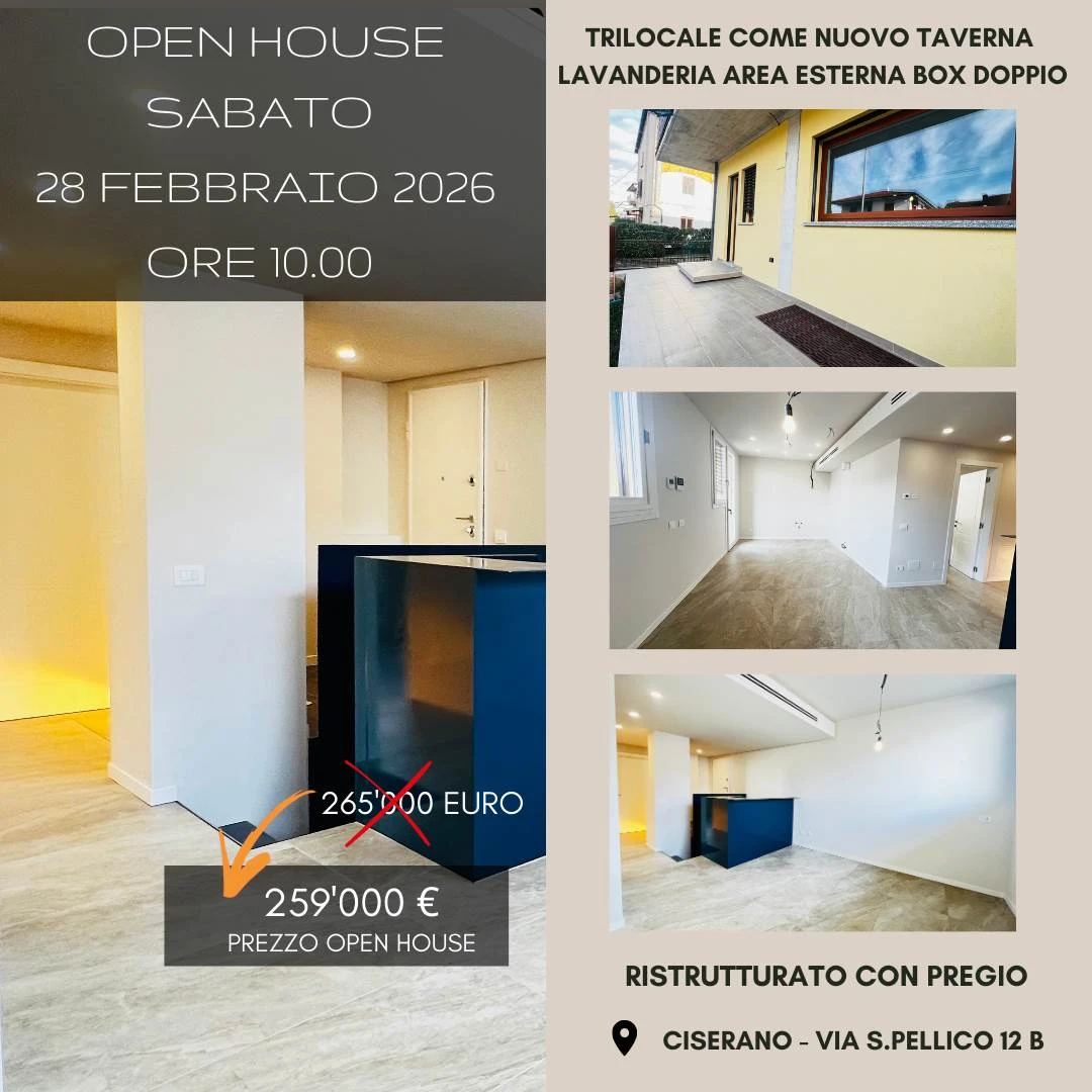OPEN HOUSE SABATO 28 FEBBRAIO Trilocale ristrutturato Box Doppio OPEN HOUSE SABATO 28 FEBBRAIO Trilocale ristrutturato Box Doppio