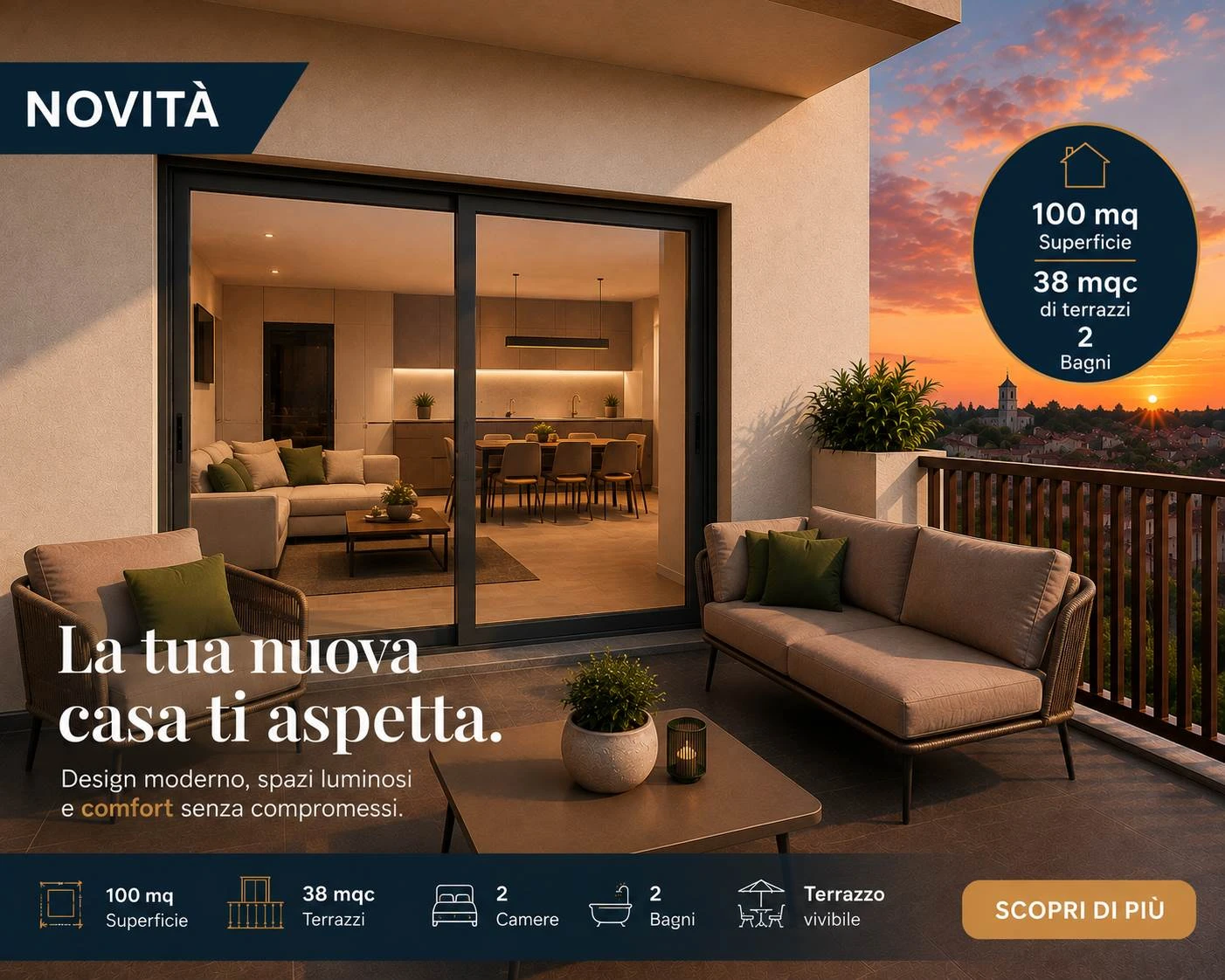 Appartamneto nuovo luinoso con terrazzo e ascensore Appartamneto nuovo luinoso con terrazzo e ascensore